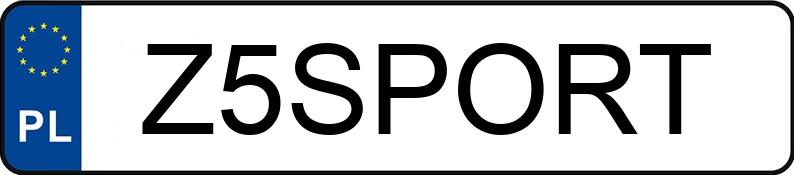 Numer rejestracyjny Z5SPORT posiada AUDI Q5 TDI MR`13 E5 8R Q5 TDI MR`13 E5 8R