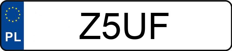 Numer rejestracyjny Z5UF posiada NISSAN 370Z