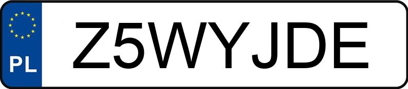 Numer rejestracyjny Z5WYJDE posiada BMW 530