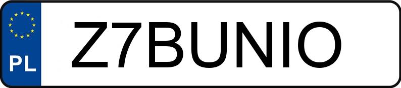 Numer rejestracyjny Z7BUNIO posiada BMW 318i MR`04 E4 E90 318i MR`04 E4 E90