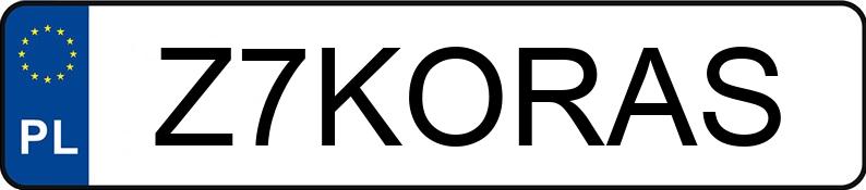 Numer rejestracyjny Z7KORAS posiada SEAT LEON