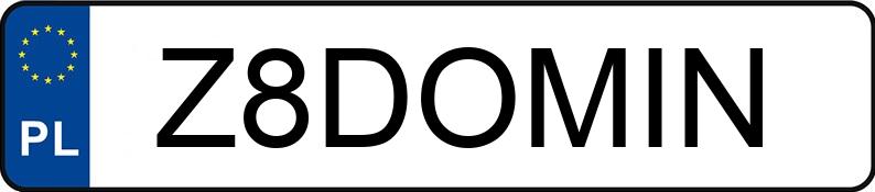 Numer rejestracyjny Z8DOMIN posiada BMW 420D