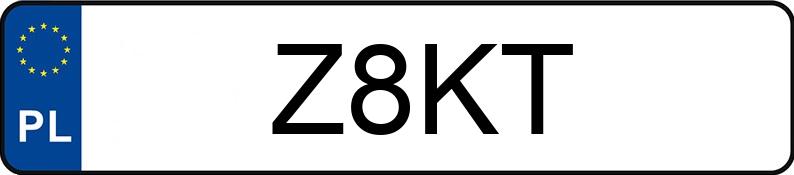 Numer rejestracyjny Z8KT posiada DODGE Charger MR`15 R/T SCAT PACK