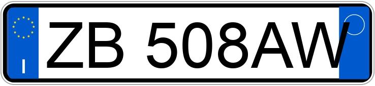 Numer rejestracyjny ZB508AW posiada  