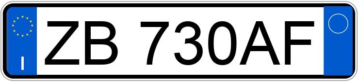 Numer rejestracyjny ZB730AF posiada MUSTANG 