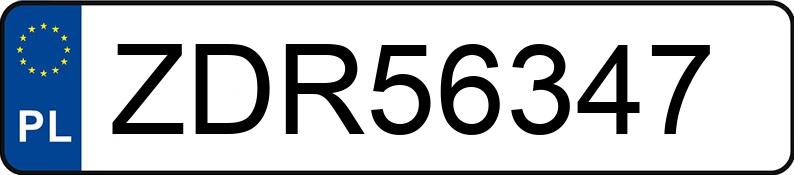 Numer rejestracyjny ZDR 56347 posiada VOLKSWAGEN TRANSPORTER - ZDR56347