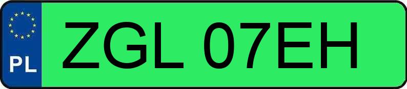 Numer rejestracyjny ZGL 07EH posiada PORSCHE Taycan MR`19 Turbo S 80kWh - ZGL07EH