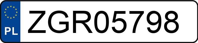 Numer rejestracyjny ZGR 05798 posiada VOLKSWAGEN GOLF - ZGR05798