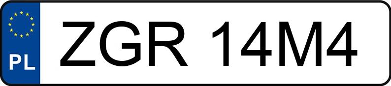 Numer rejestracyjny ZGR 14M4 posiada VOLVO XC60 - ZGR14M4