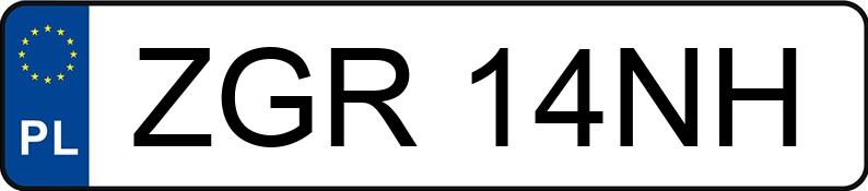 Numer rejestracyjny ZGR 14NH posiada OPEL Kadett E 1.6i Kat. LS - ZGR14NH