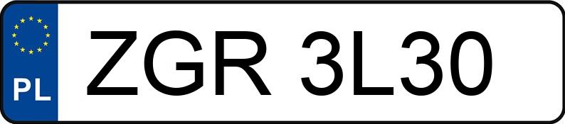 Pirat drogowy w pojeździe o numerach rejestracyjnych ZGR3L30