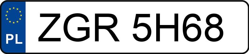 Numer rejestracyjny ZGR 5H68 posiada RENAULT KANGOO - ZGR5H68