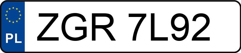 Numer rejestracyjny ZGR 7L92 posiada CHRYSLER VOYAGER - ZGR7L92