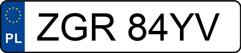 Numer rejestracyjny ZGR 84YV posiada VOLKSWAGEN Golf III 1.4i Kat. MR`91 GL - ZGR84YV