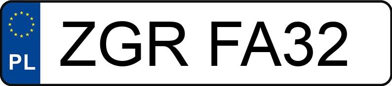 Numer rejestracyjny ZGR FA32 posiada VOLKSWAGEN GOLF - ZGRFA32
