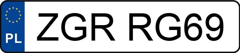 Numer rejestracyjny ZGR RG69 posiada VOLKSWAGEN Transporter T5 1.9 TDi MR`03 E4 3.0t Transporter T5 1.9 TDi MR`03 E4 3.0t - ZGRRG69