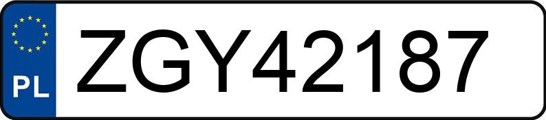 Numer rejestracyjny ZGY 42187 posiada VOLKSWAGEN GOLF 2.0 TDI - ZGY42187