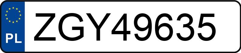 Numer rejestracyjny ZGY 49635 posiada VOLKSWAGEN GOLF - ZGY49635