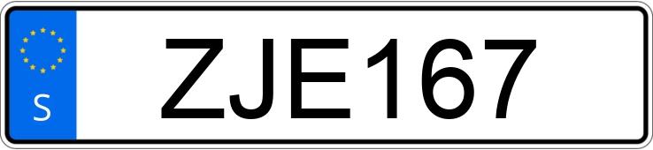 Numer rejestracyjny ZJE167 posiada  