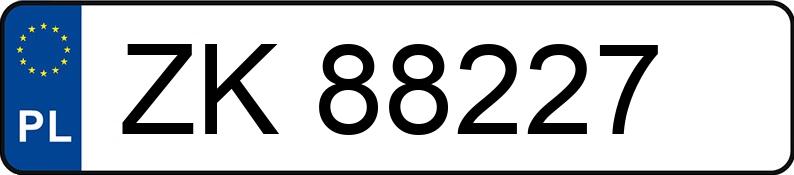 Numer rejestracyjny ZK 88227 posiada VOLVO V70 2.4 MR`01 E3 V70 2.4 MR`01 E3 - ZK88227