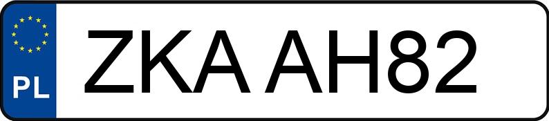 Numer rejestracyjny ZKA AH82 posiada MAZDA 6 - 2.0 MR`13 E5 SkyGo - ZKAAH82