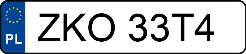 Numer rejestracyjny ZKO 33T4 posiada FORD Fusion 1.4i MR`02 E3 100 - ZKO33T4 Numer rejestracyjny ZKO 33T4 posiada FORD Fusion 1.4i MR`02 E3 100 - ZKO33T4