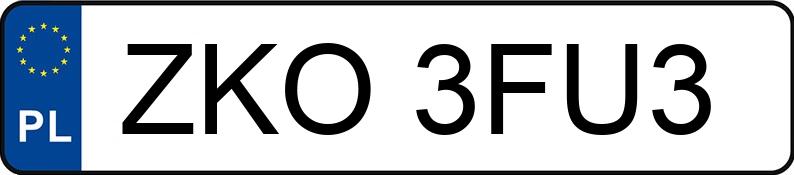 Numer rejestracyjny ZKO 3FU3 posiada VOLKSWAGEN GOLF - ZKO3FU3