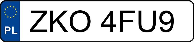 Numer rejestracyjny ZKO 4FU9 posiada PEUGEOT 206 - ZKO4FU9