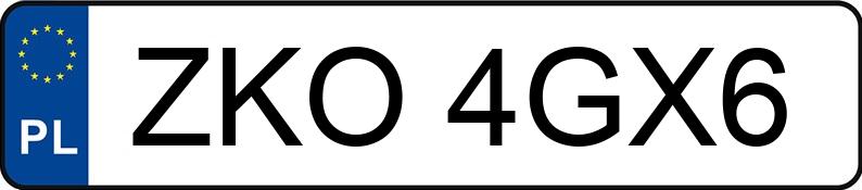 Numer rejestracyjny ZKO 4GX6 posiada  BORA - ZKO4GX6
