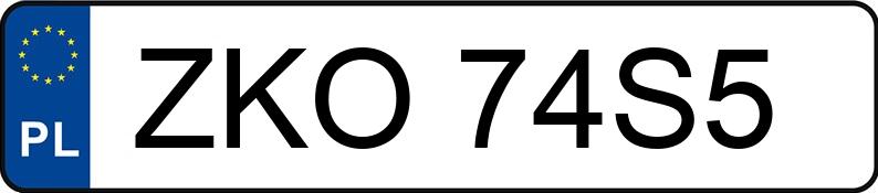 Numer rejestracyjny ZKO 74S5 posiada OPEL Vectra B 1.6i Kat. MR`95 GL - ZKO74S5