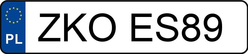 Numer rejestracyjny ZKO ES89 posiada AUDI A4 - ZKOES89 Numer rejestracyjny ZKO ES89 posiada AUDI A4 - ZKOES89