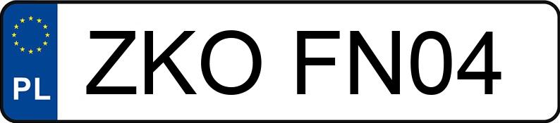 Numer rejestracyjny ZKO FN04 posiada SKODA OCTAVIA - ZKOFN04