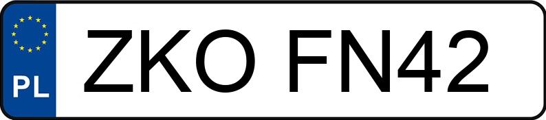 Numer rejestracyjny ZKO FN42 posiada AUDI A4 - ZKOFN42
