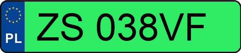 Numer rejestracyjny ZS 038VF posiada PORSCHE  - ZS038VF