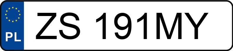 Numer rejestracyjny ZS 191MY posiada TOYOTA YARIS - ZS191MY