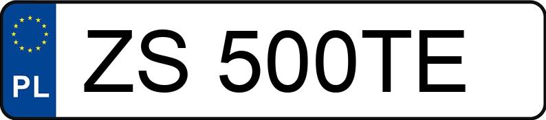 Numer rejestracyjny ZS 500TE posiada MERCEDES-BENZ S 500 - ZS500TE