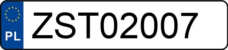 Registreringsnummeret ZST 02007 har FORD FT 280 V185 2.0 TDCi Kat. MR`00 E3 2.7t M - ZST02007