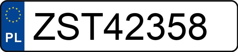 Numer rejestracyjny ZST 42358 posiada BMW 316 Diesel MR`12 E5 F30 316 Diesel MR`12 E5 F30 - ZST42358