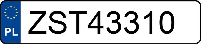 Numer rejestracyjny ZST 43310 posiada   - ZST43310
