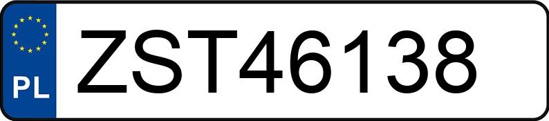Numer rejestracyjny ZST 46138 posiada LEXUS XE1 - ZST46138
