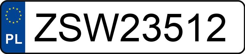 Numer rejestracyjny ZSW 23512 posiada MERCEDES-BENZ CLS 500 MR`04 E3 219 CLS 500 MR`04 E3 219 - ZSW23512