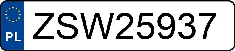 Le numéro d’enregistrement ZSW 25937 a VOLKSWAGEN Passat GP 2.5 TDI MR`00 E3 Comfortline 4MOTION - ZSW25937