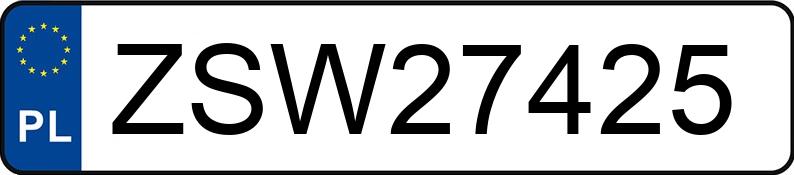 Numer rejestracyjny ZSW 27425 posiada AUDI A3 1.6 Kat. MR`01 8L Ambition - ZSW27425