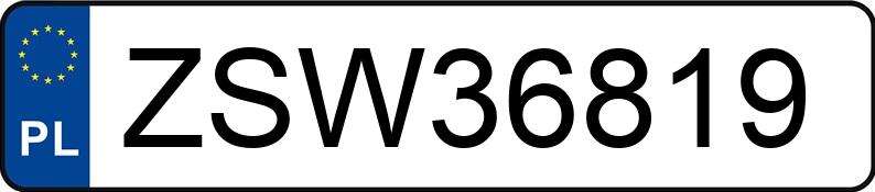 Numer rejestracyjny ZSW 36819 posiada TOYOTA PRIUS - ZSW36819