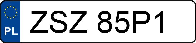 Numer rejestracyjny ZSZ 85P1 posiada SAM  - ZSZ85P1