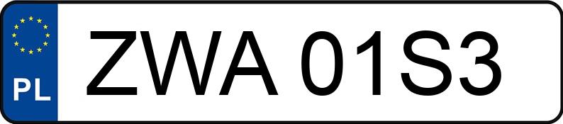 Numer rejestracyjny ZWA 01S3 posiada AUDI A6 - ZWA01S3