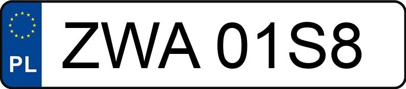Numer rejestracyjny ZWA 01S8 posiada AUDI A6 - ZWA01S8