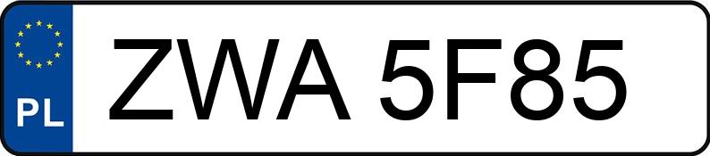 Numer rejestracyjny ZWA 5F85 posiada TOYOTA PRIUS - ZWA5F85