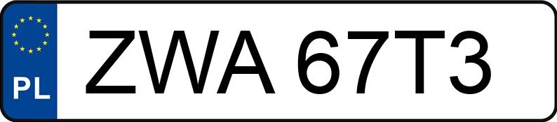 Numer rejestracyjny ZWA 67T3 posiada BMW 320D - ZWA67T3