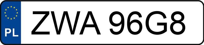 Numer rejestracyjny ZWA 96G8 posiada SKODA SUPERB - ZWA96G8